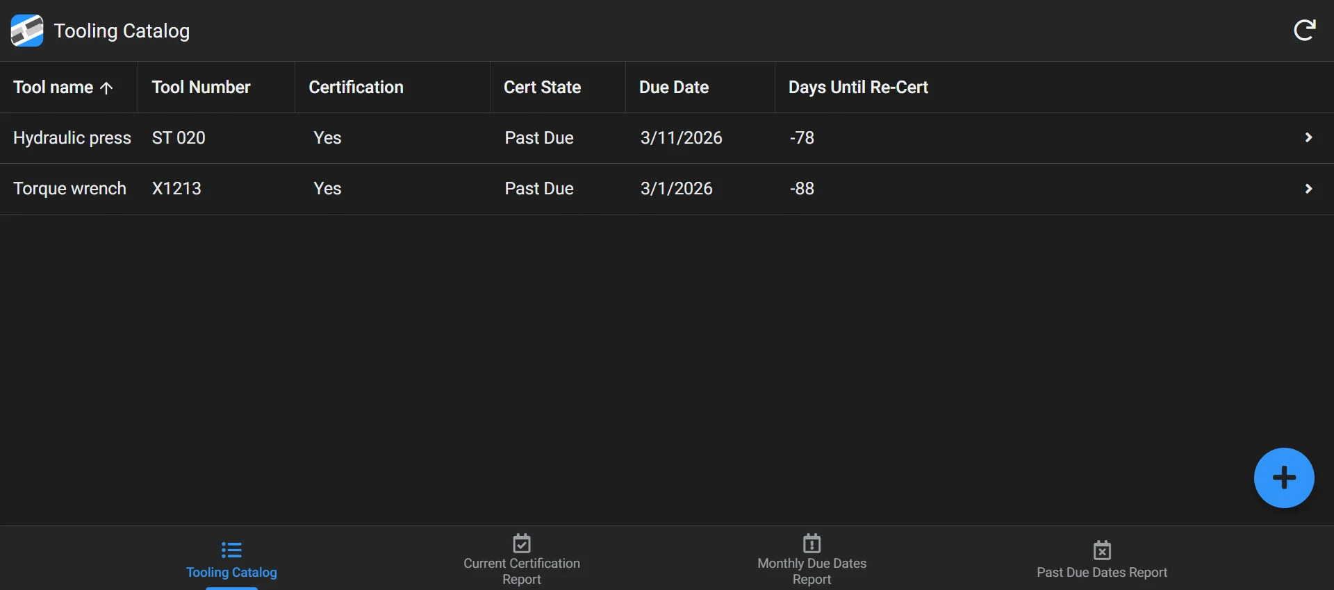 ShopTrack Tooling Database Tracker